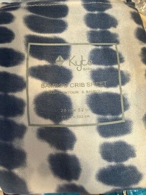 Kyte BABY Crib Sheet Steel Rip Tide Bamboo NWOT w/ Bag